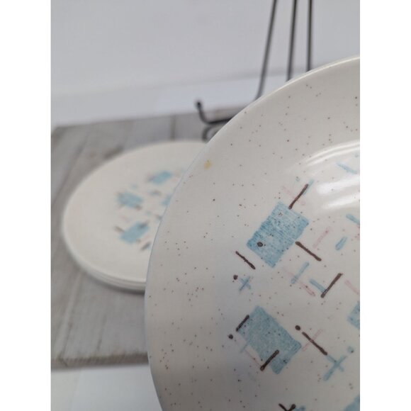 Vintage Set of 4 Vernonware Metlox Heavenly Days 6 1/4” Bread Plates MCM - Picture 3 of 6